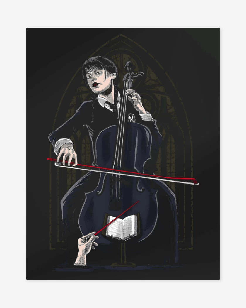 Print metalico Negro de Orquesta Addams