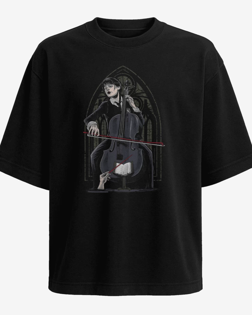 Polera Oversize Negro de Orquesta Addams