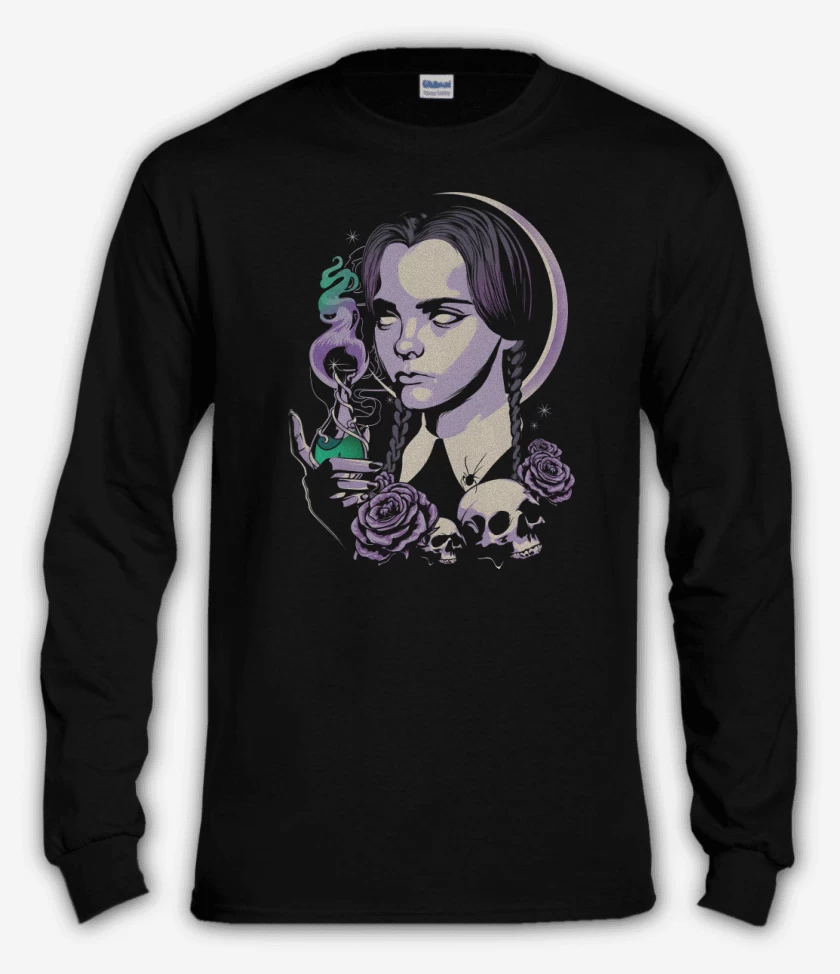 Polera manga larga Negro de Merlina Miercoles