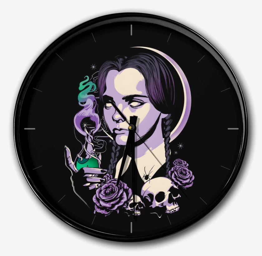 Reloj Negro de Merlina Miercoles