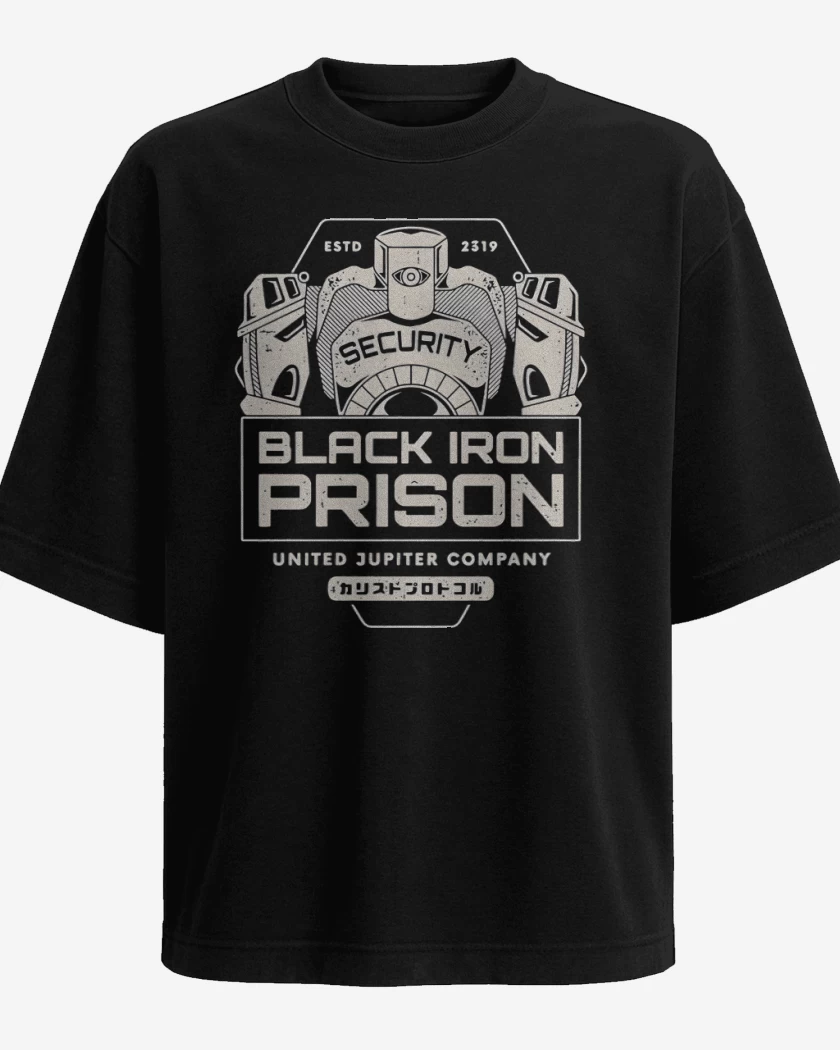 Polera Oversize Black Iron Prison