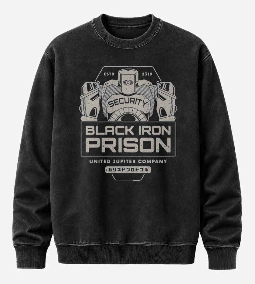 Poleron Polo Acid Wash Negro de Black Iron Prison