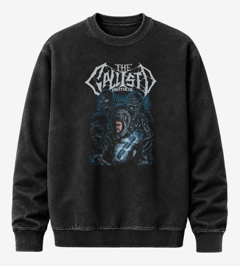 Poleron Polo Acid Wash Negro de Callisto Protocl