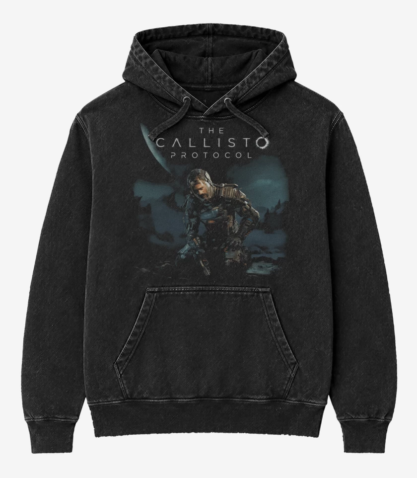 Poleron Canguro Acid Wash Negro de The Callisto Protocol
