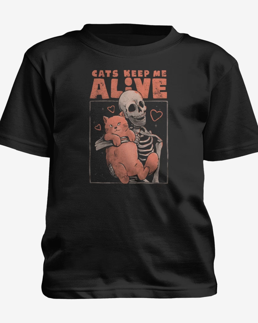 Polera de niño Negro de Cats Keep Me Alive