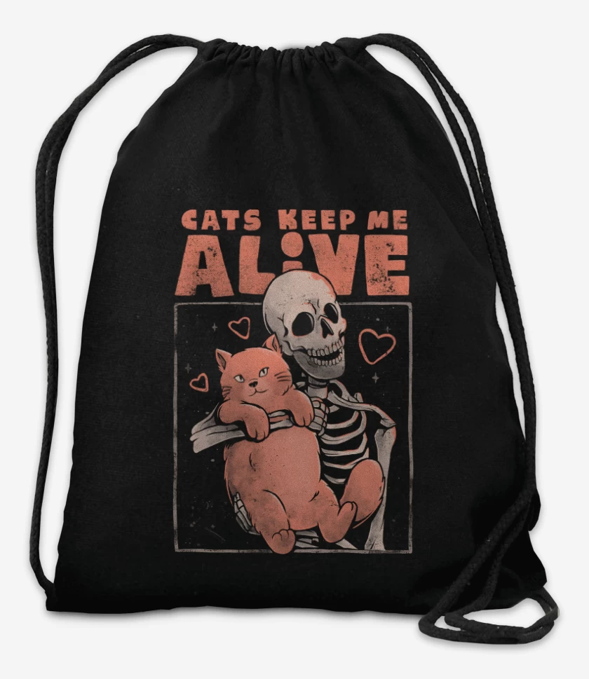 Mochila Negro de Cats Keep Me Alive