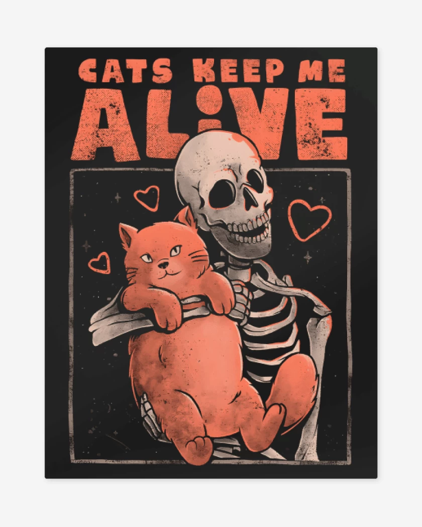 Print metalico Negro de Cats Keep Me Alive