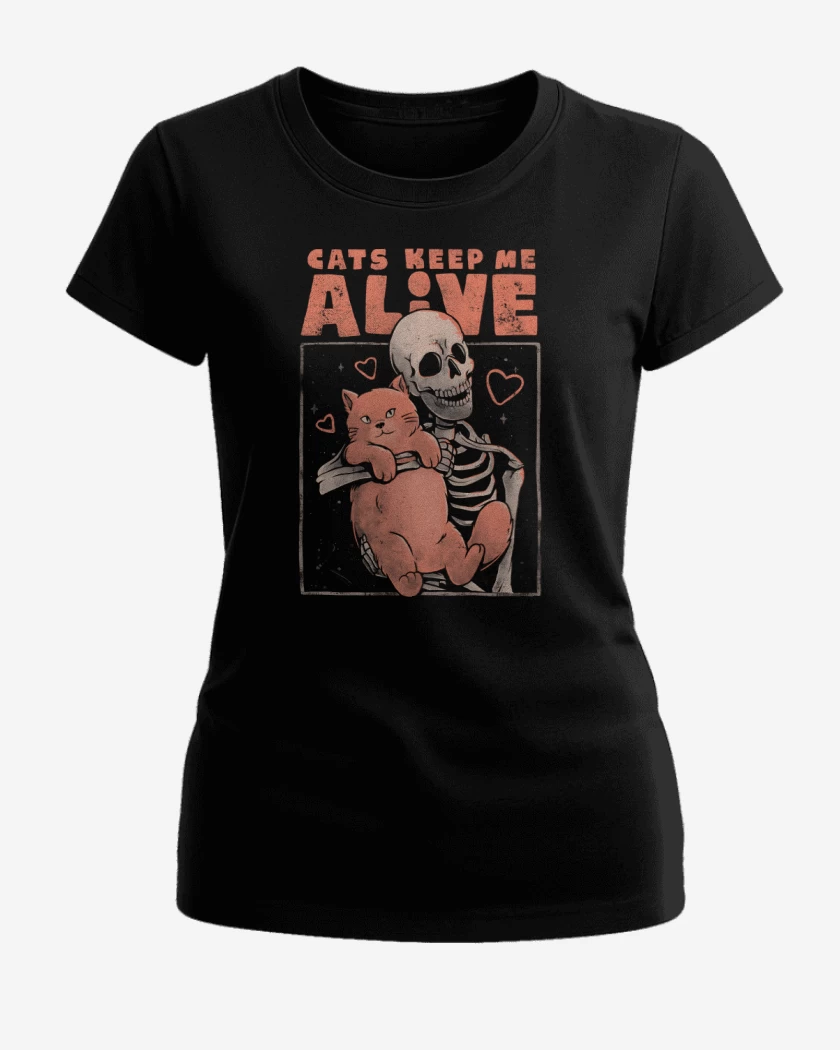 Polera de Mujer Negro de Cats Keep Me Alive