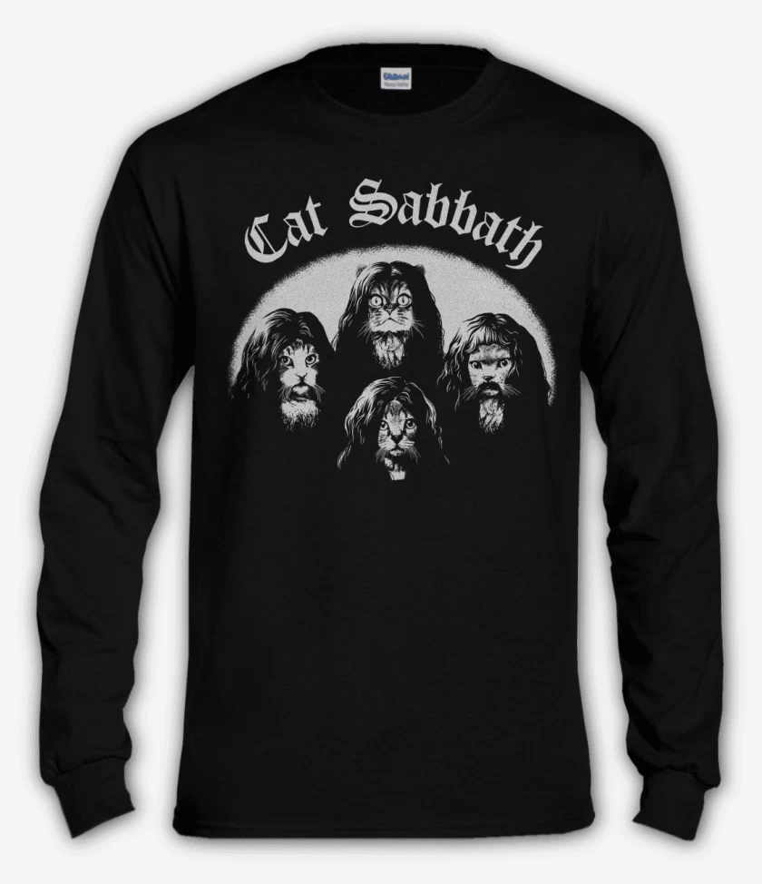 Polera manga larga Negro de Cat Sabbath