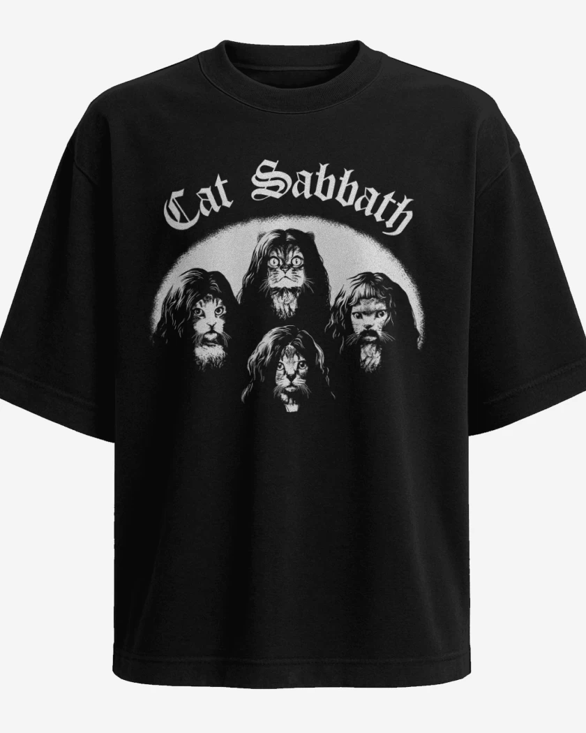 Polera Oversize Cat Sabbath