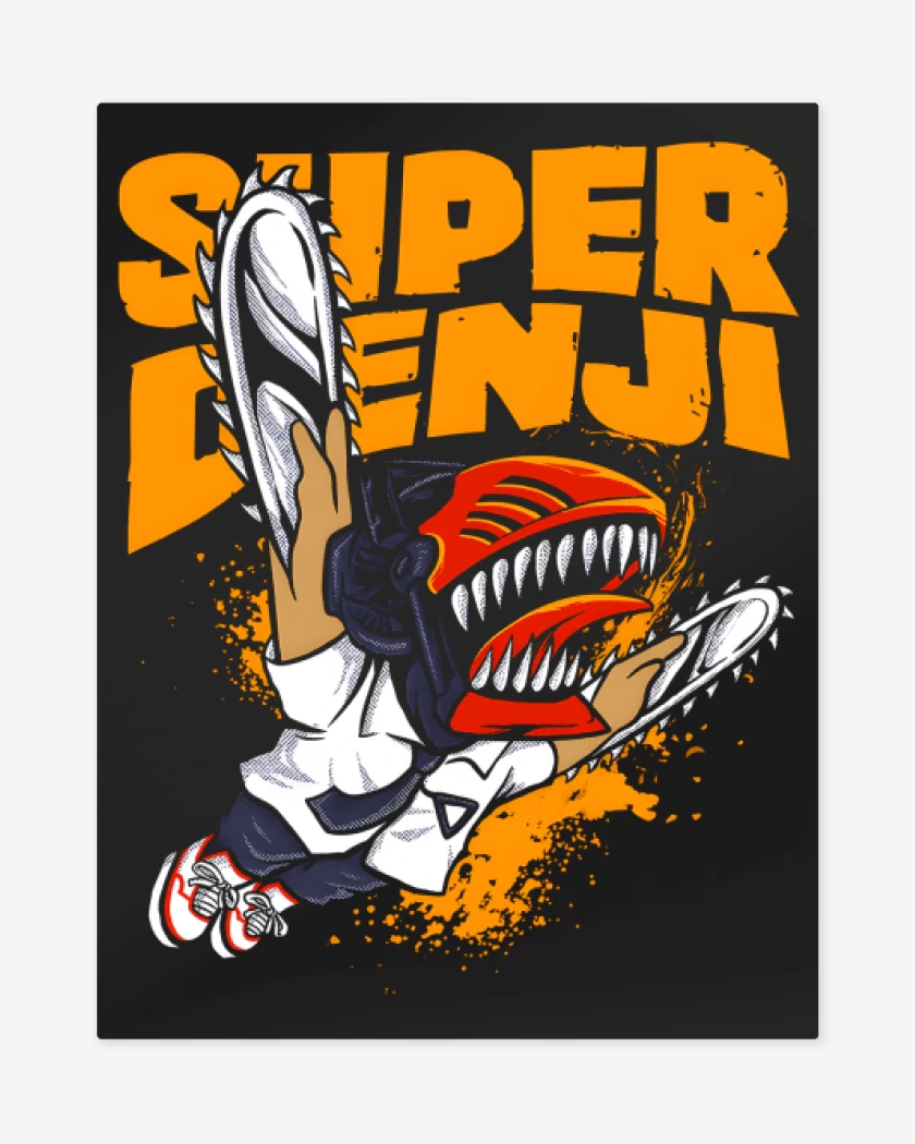 Print metalico Negro de Super Denji World