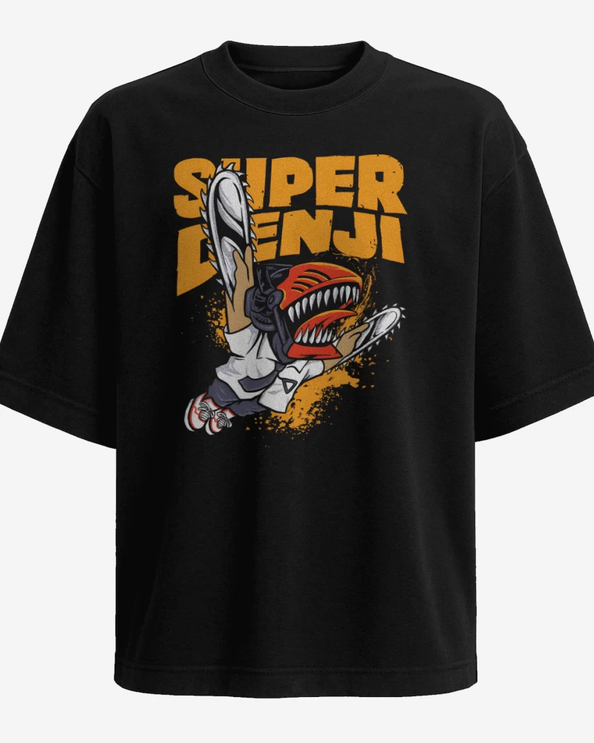 Polera Oversize Negro de Super Denji World