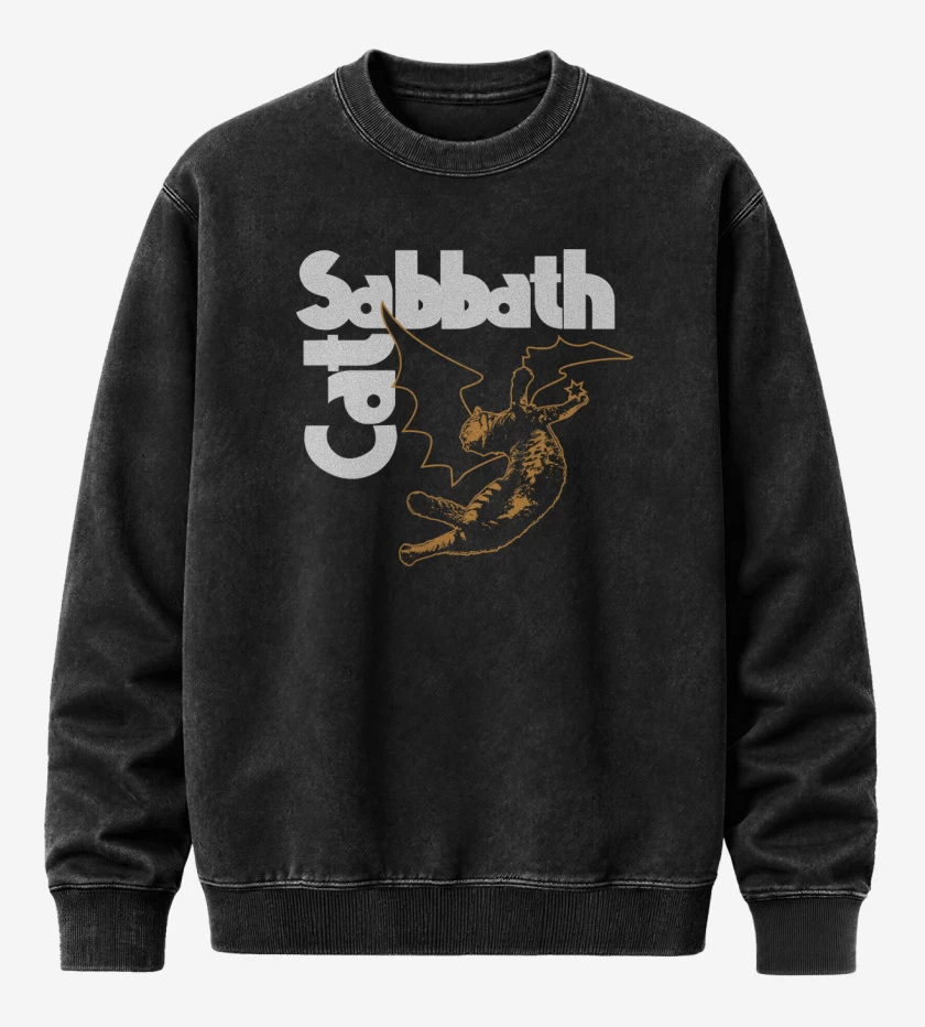 Poleron Polo Acid Wash Negro de Fallen Cat