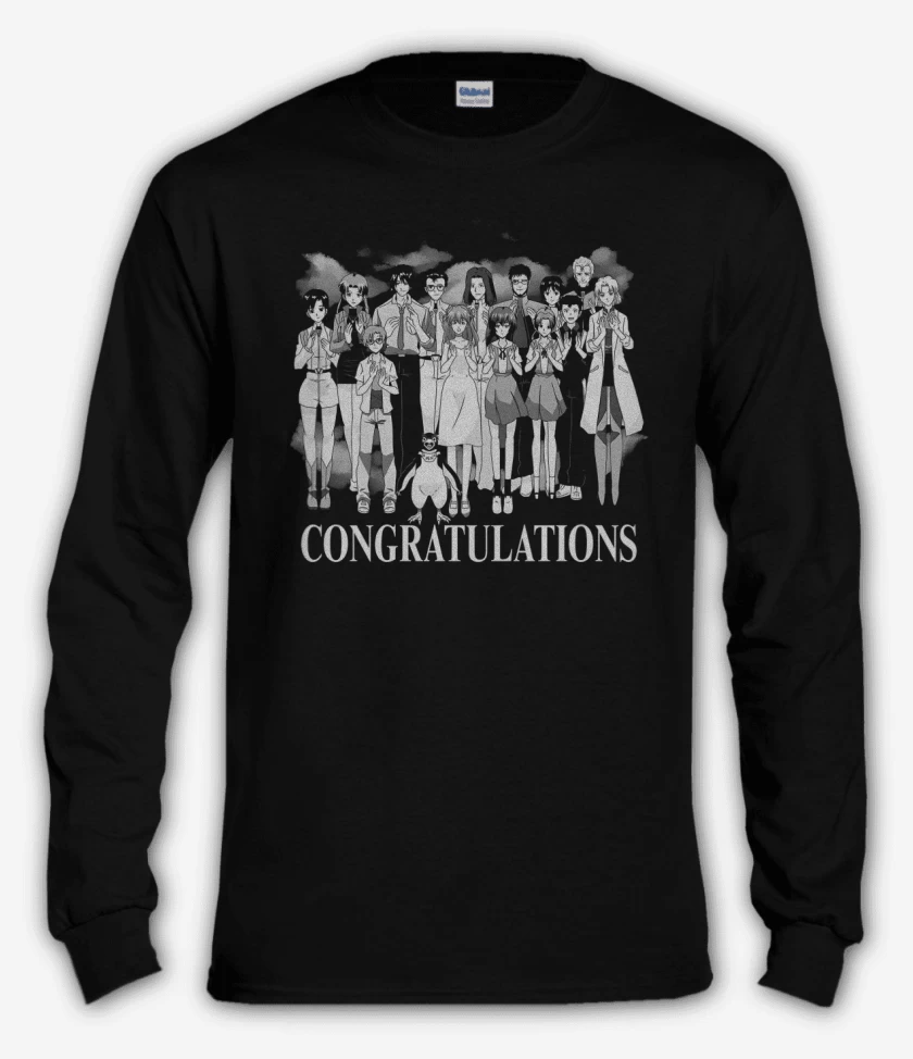 Polera manga larga Negro de Congratulations Shinji