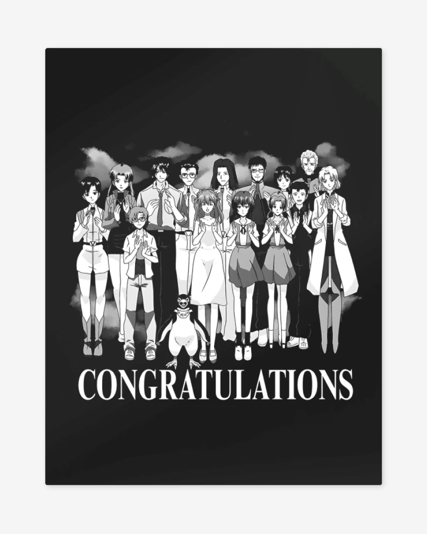 Print metalico Negro de Congratulations Shinji