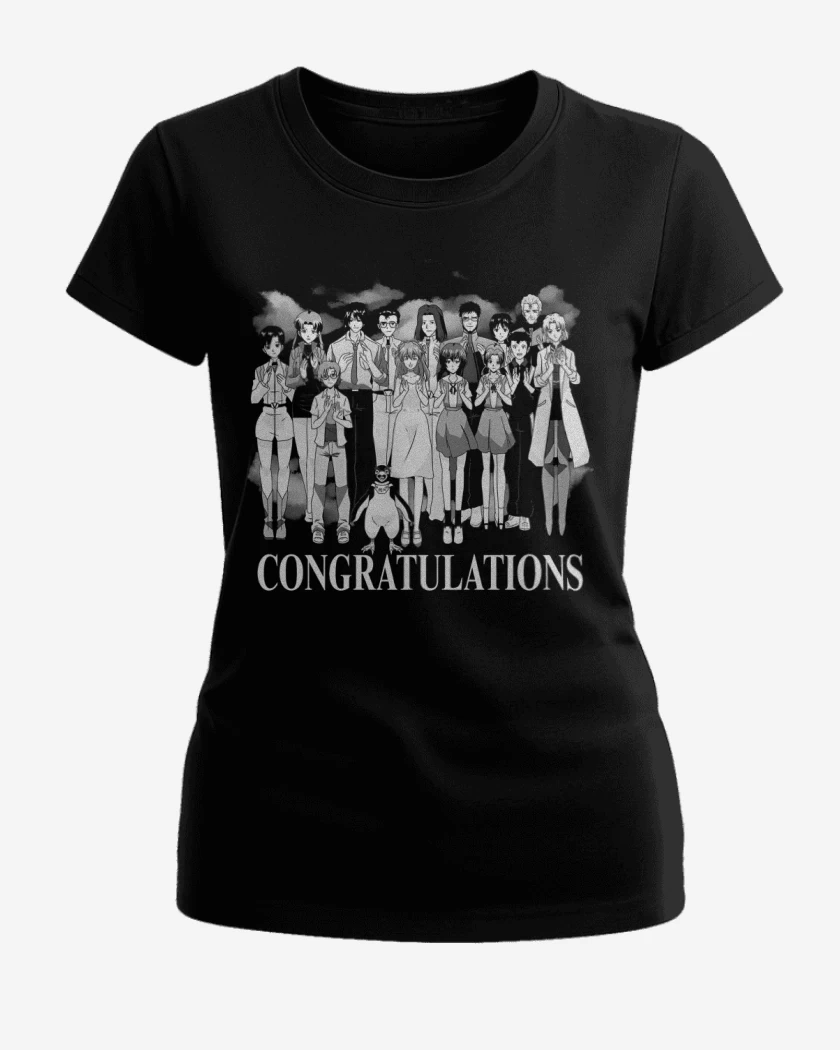 Polera de Mujer Negro de Congratulations Shinji