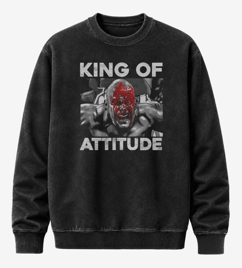 Poleron Polo Acid Wash Negro de King of Attitude