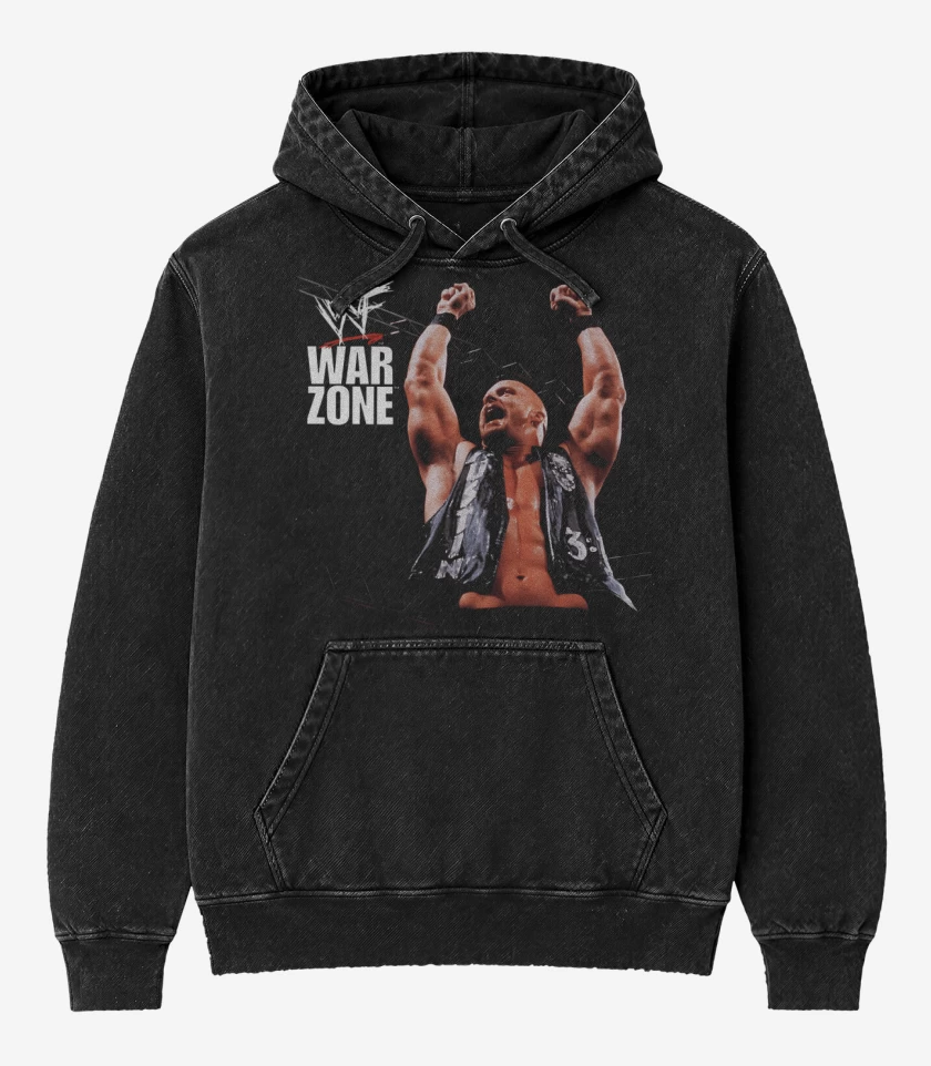 Poleron Canguro Acid Wash Negro de War Zone 