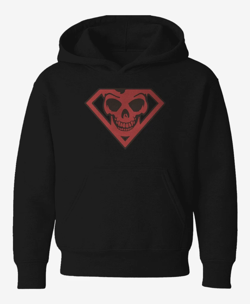 Poleron de niño Negro de Superman skull