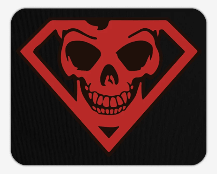 Mousepad Negro de Superman skull