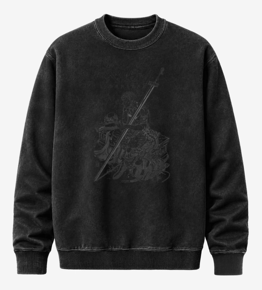 Poleron Polo Acid Wash Negro de Gattsu
