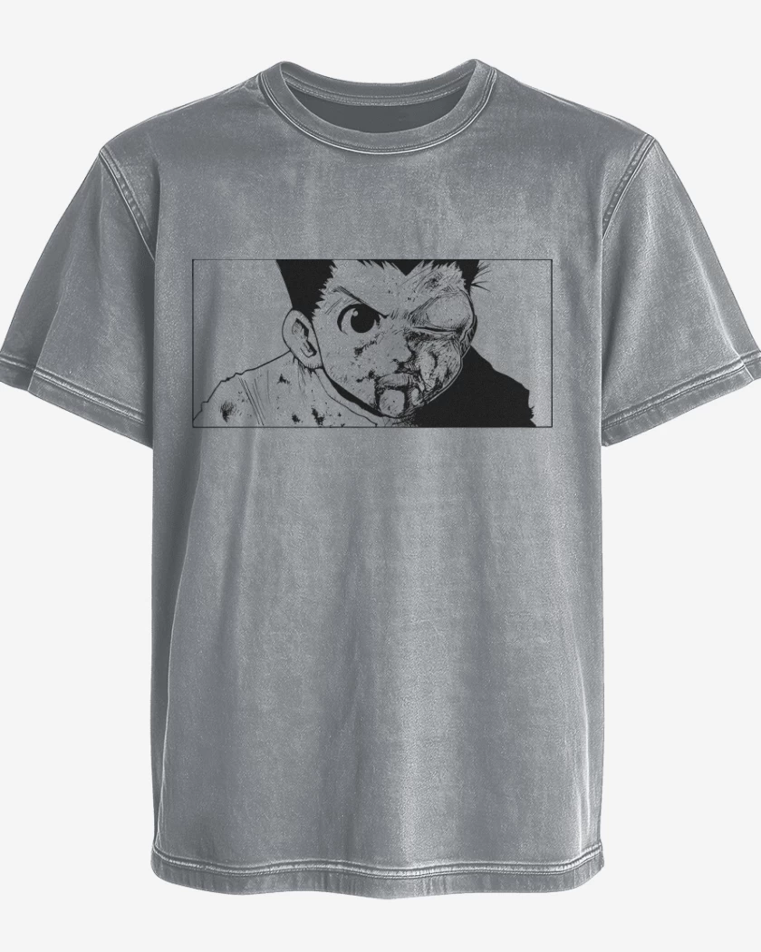 Polera desgastada Gris Melange de Gon Machucao