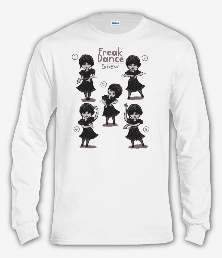 Polera manga larga Blanco de Baile Freak