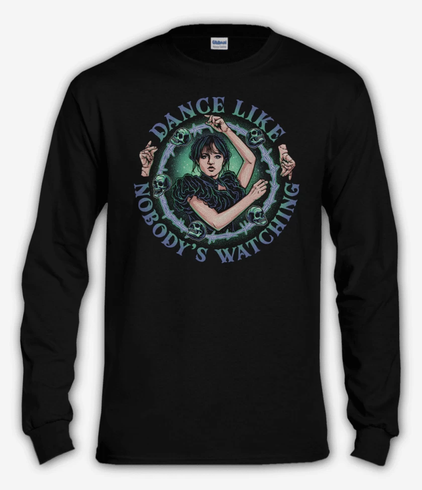 Polera manga larga Negro de Dance Like Merlina