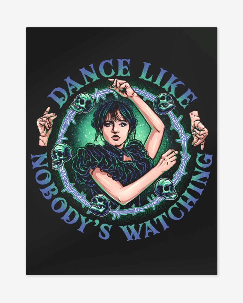 Print metalico Negro de Dance Like Merlina