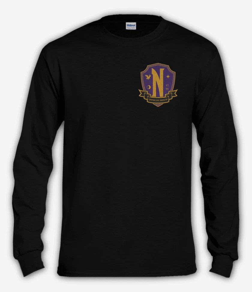 Polera manga larga Negro de Academia Nervermore 