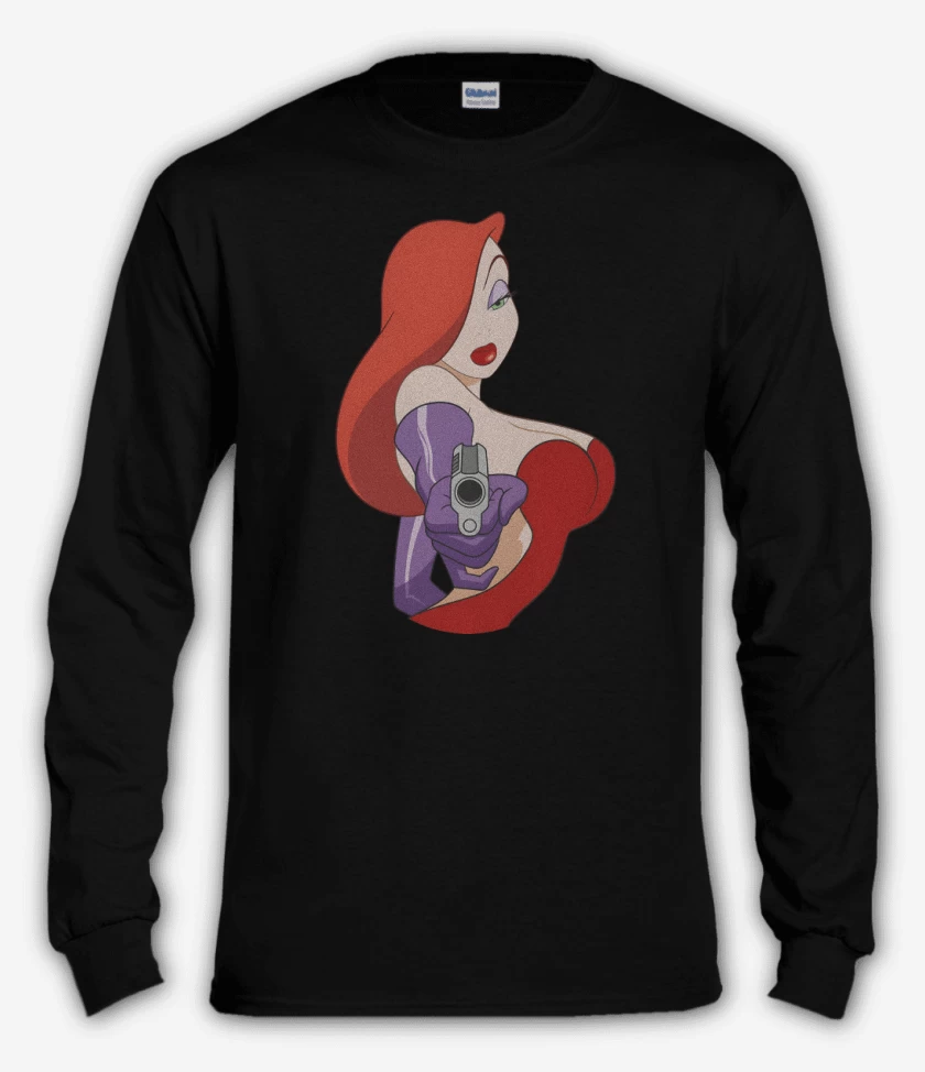 Polera manga larga Negro de Jessica Rabbit