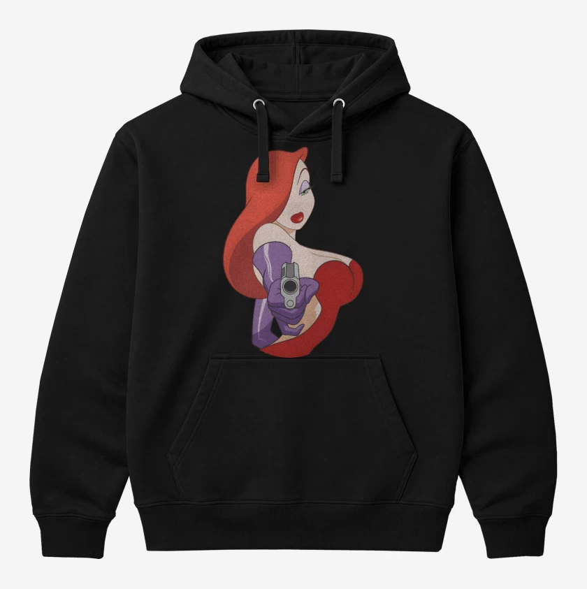 Polerón Canguro Negro de Jessica Rabbit