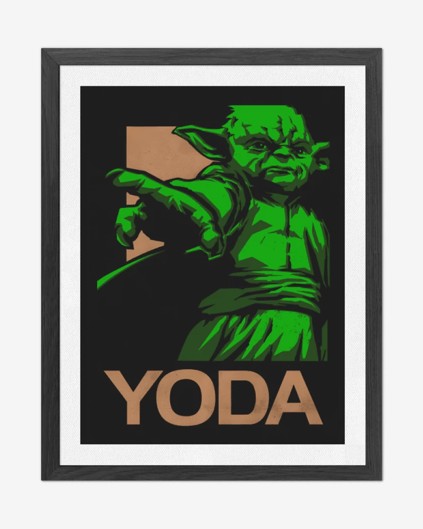 Cuadro decorativo Negro de Yoda brigido