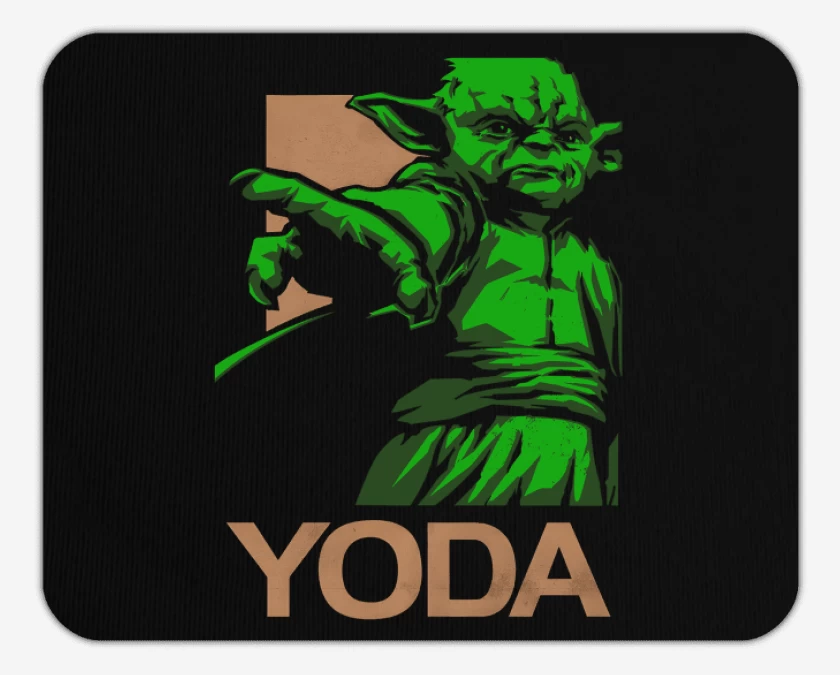 Mousepad Negro de Yoda brigido