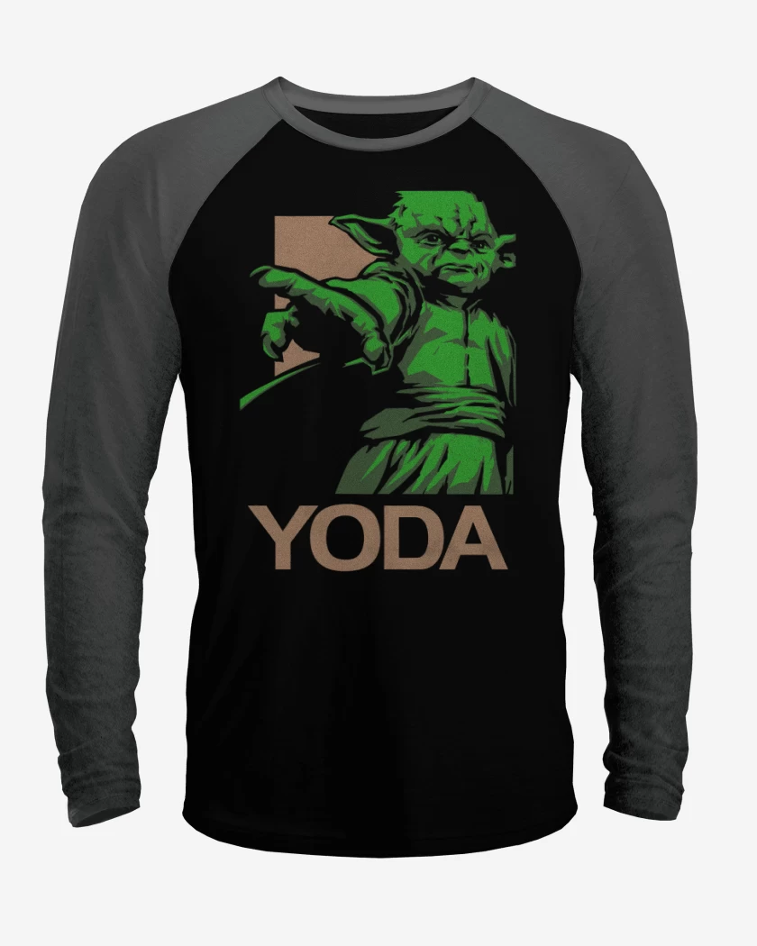 Polera Raglan Negro / Negro Heather de Yoda brigido