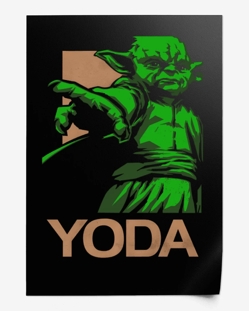 Print Negro de Yoda brigido