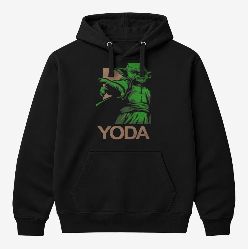 Polerón Canguro Negro de Yoda brigido