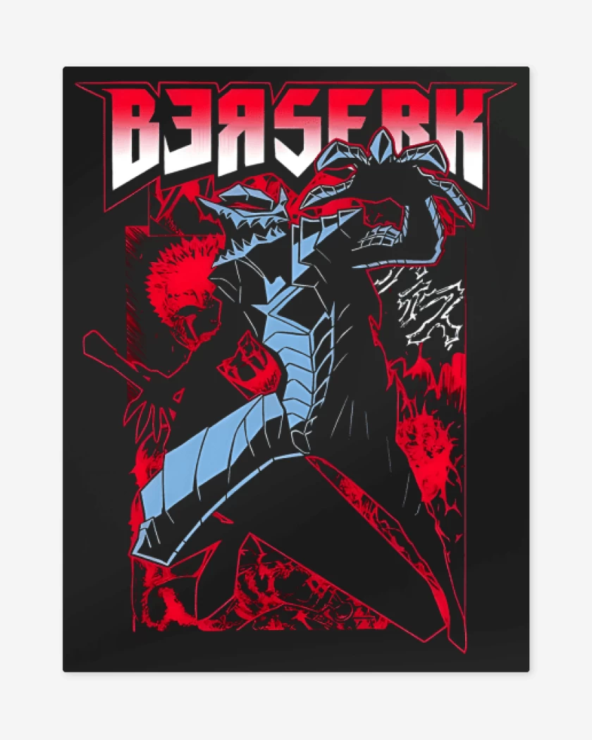 Print metalico Negro de Guts Berserk
