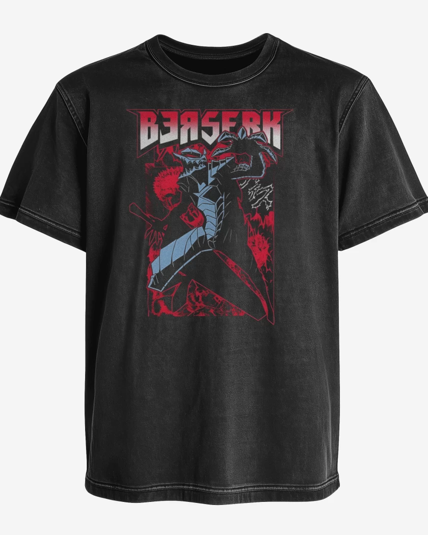 Polera desgastada Negro de Guts Berserk