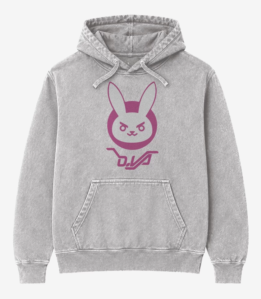 Poleron Canguro Acid Wash Gris Melange de D.va 2