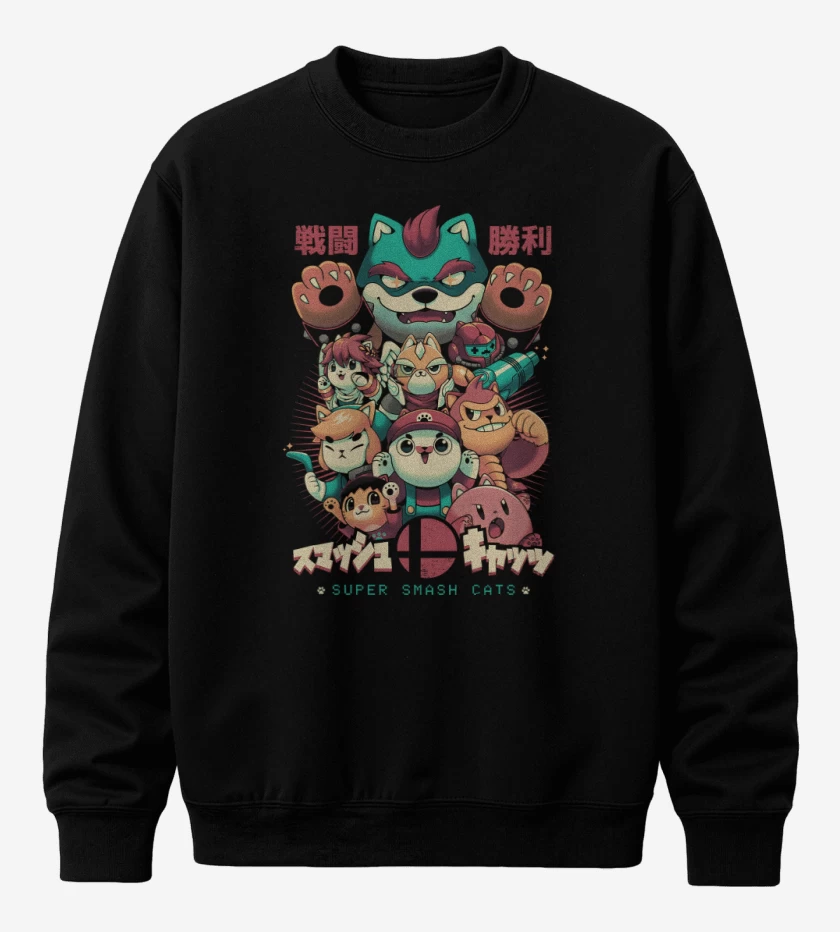 Poleron polo Negro de Super Neko Smash
