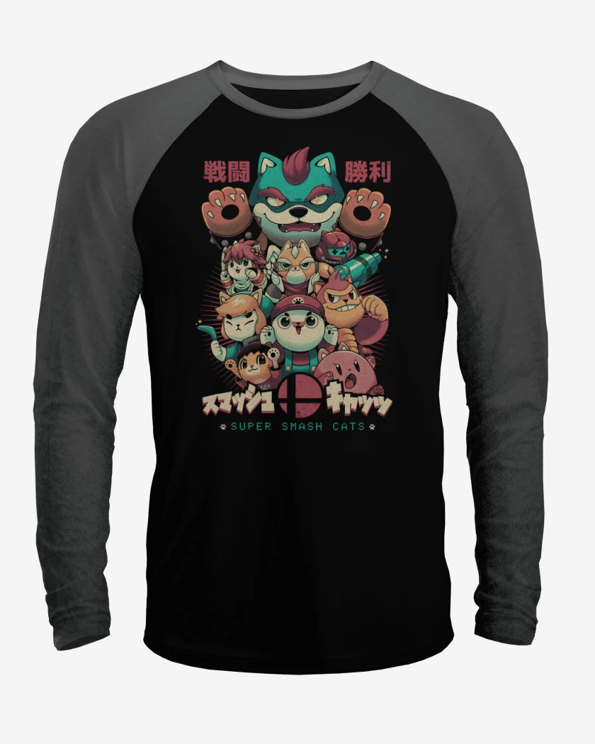 Polera Raglan Super Neko Smash