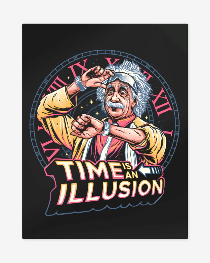 Print metalico Negro de El Tiempo es una Ilusión