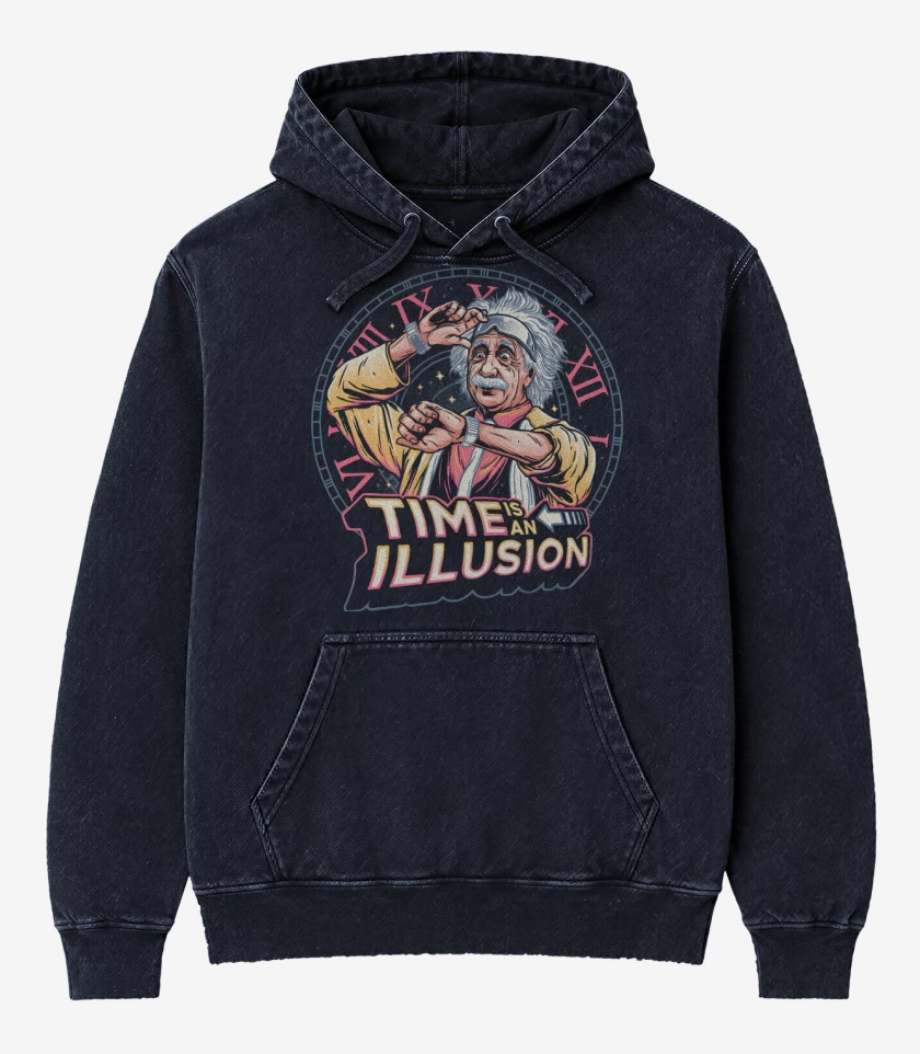 Poleron Canguro Acid Wash El Tiempo es una Ilusión