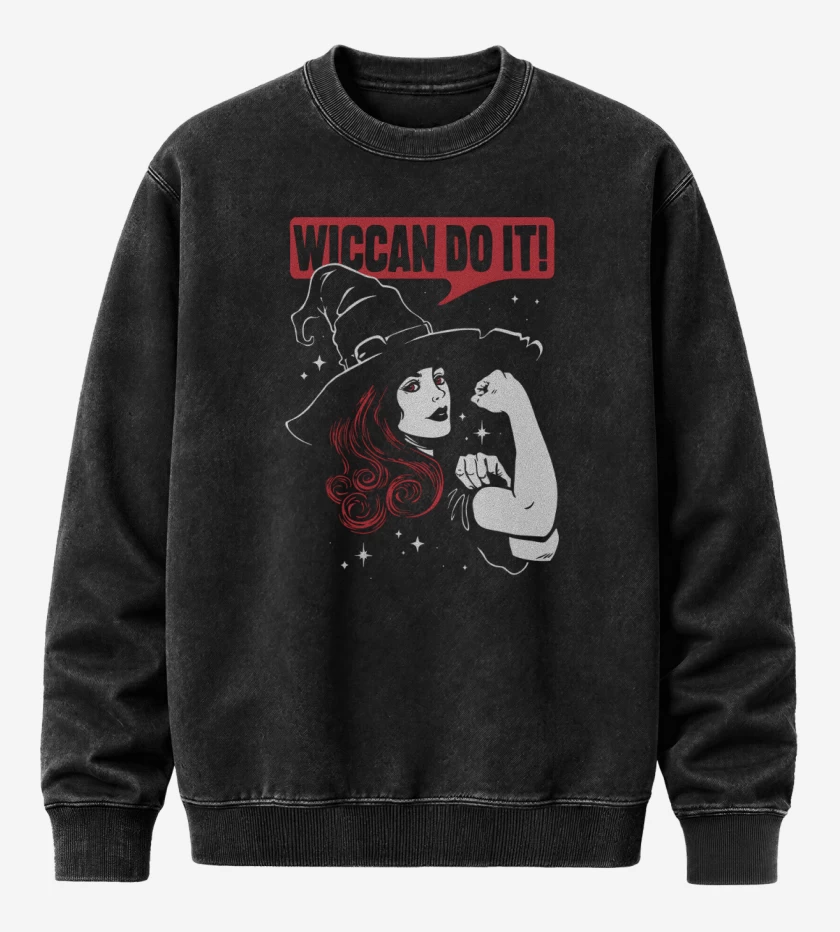 Poleron Polo Acid Wash Negro de Wiccan Do It