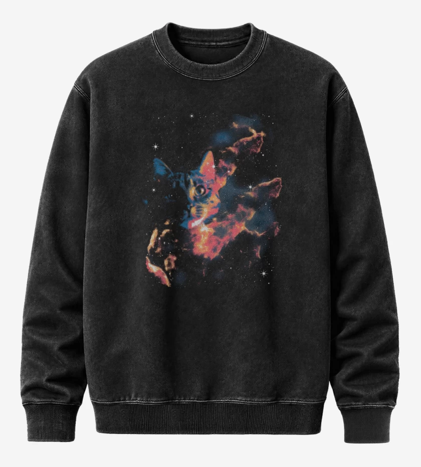 Poleron Polo Acid Wash Negro de Neko Espacial