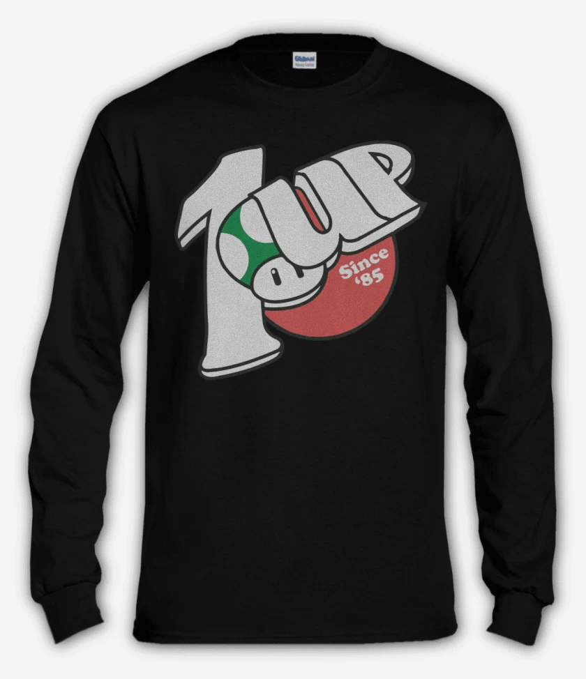 Polera manga larga Negro de 1 UP