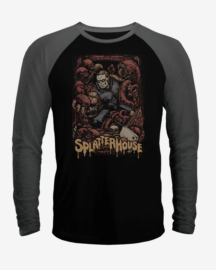 Polera Raglan Negro / Negro Heather de Splatterhouse
