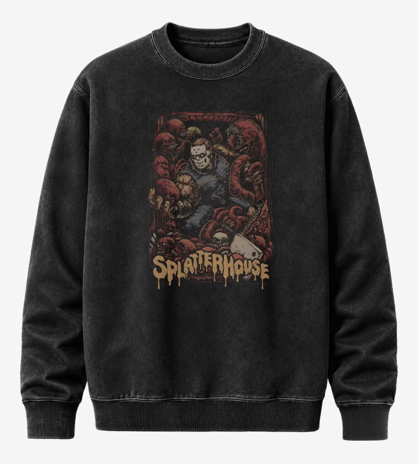 Poleron Polo Acid Wash Negro de Splatterhouse