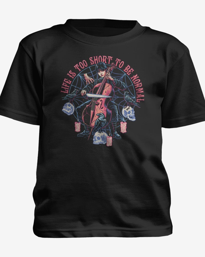 Polera de niño Negro de La Vida es Corta para ser Normal